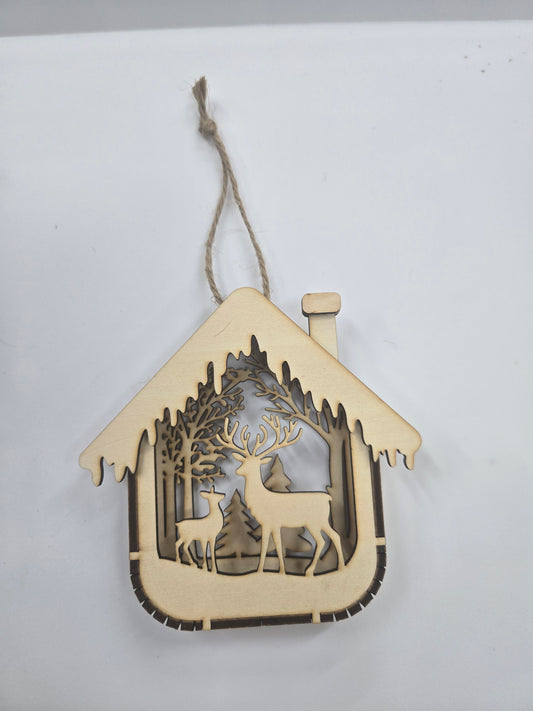 Small 3D Box Christmas Ornament
L x W x H = 4in x 3/4in x 4in