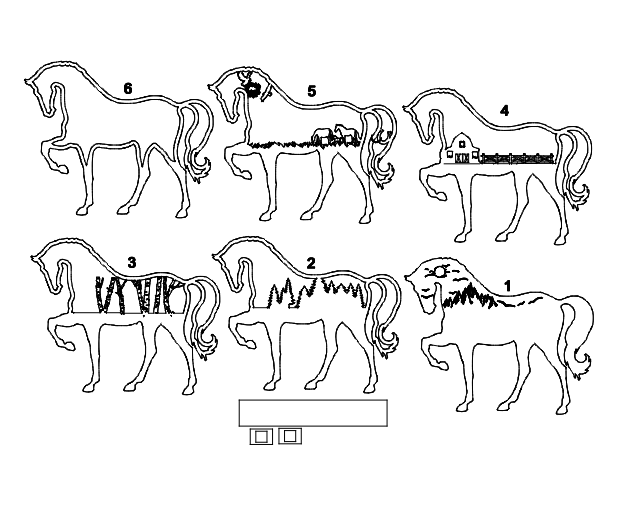Layered Horse Frame Design with Stand