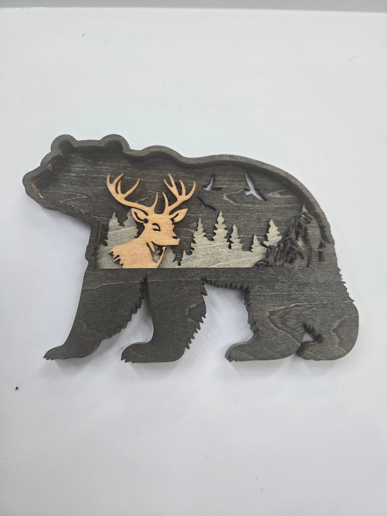 Decorative 4 Layered Laser Cut Bear Design
