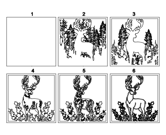Layered Deer Picture Frame