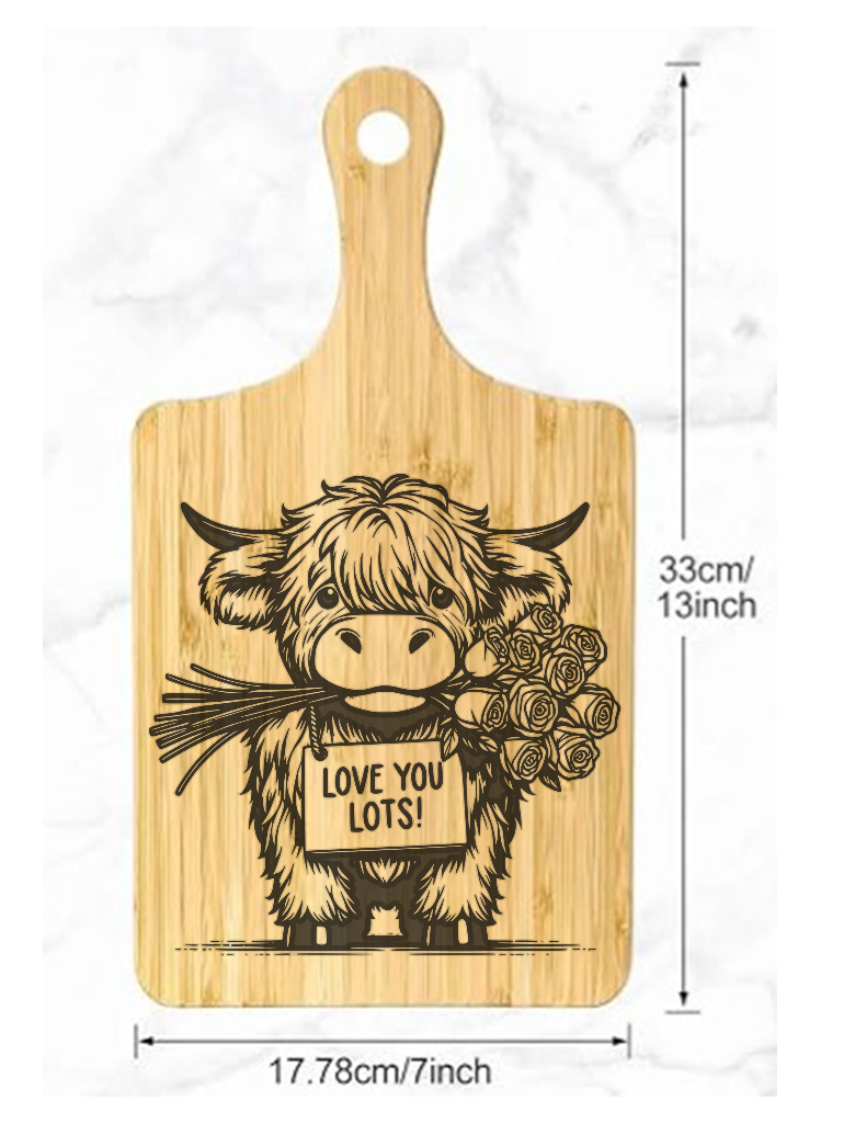 Highland Cow Bamboo Cutting Board 1071