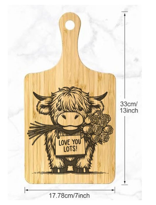 Highland Cow Bamboo Cutting Board 1071