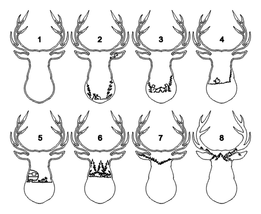 Layered Deer Head Camping Design