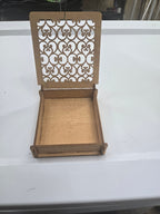 Precision laser-cut wooden Square jewelry or candy box