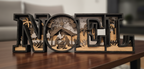 Decorative wooden 'NOEL' sign with Christmas nativity scene with 7-Layers