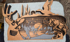Decorative wooden Bass, Deer, Duck Frame Design&nbsp; with 7-Layers of Detail.

L x W x H = 18in x 1.5in x 11in