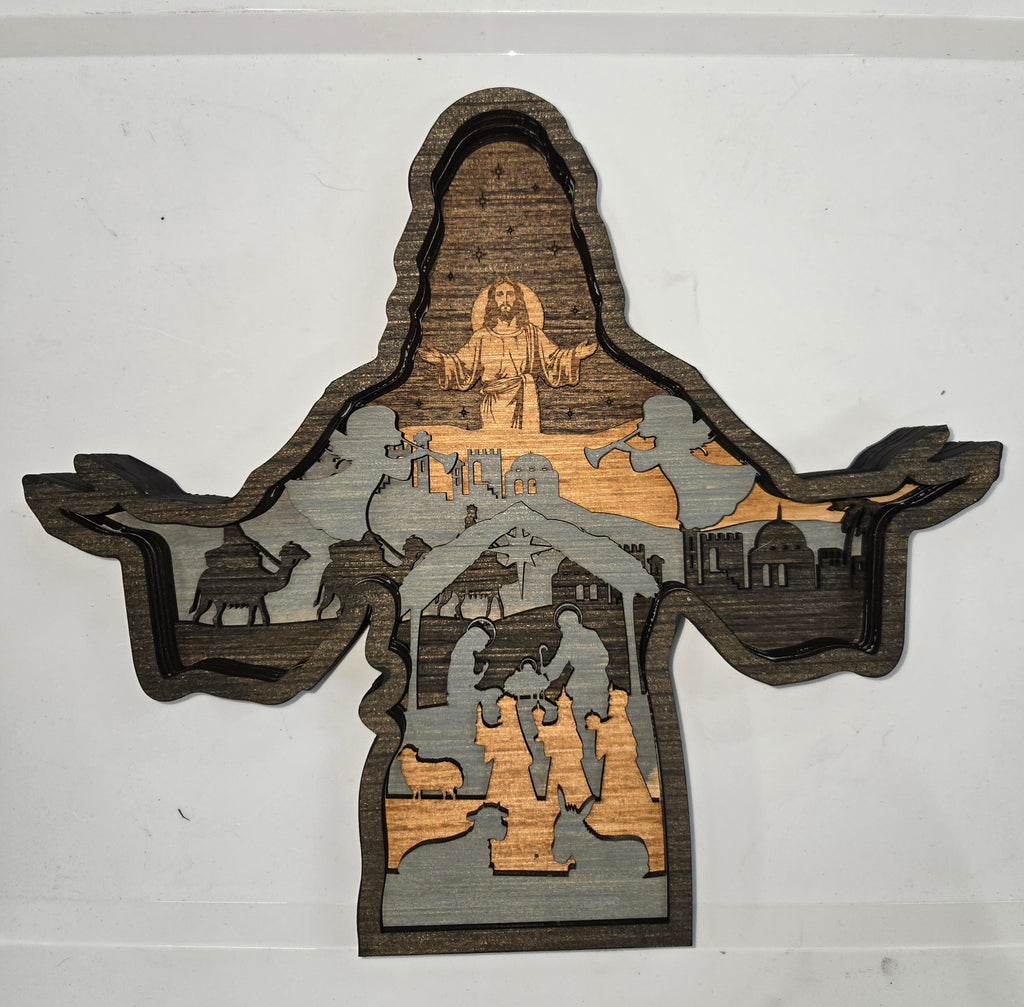 Layered Nativity Jesus Frame