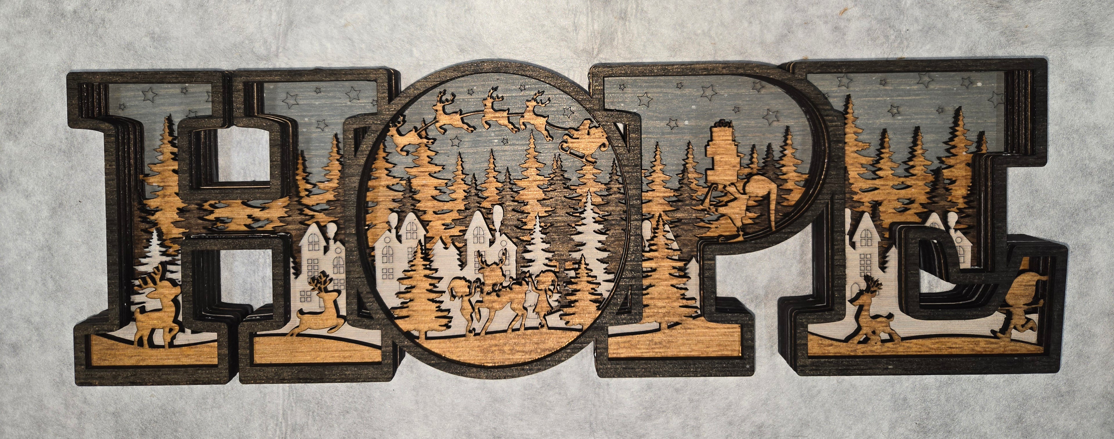 Layered Christmas HOPE Frame