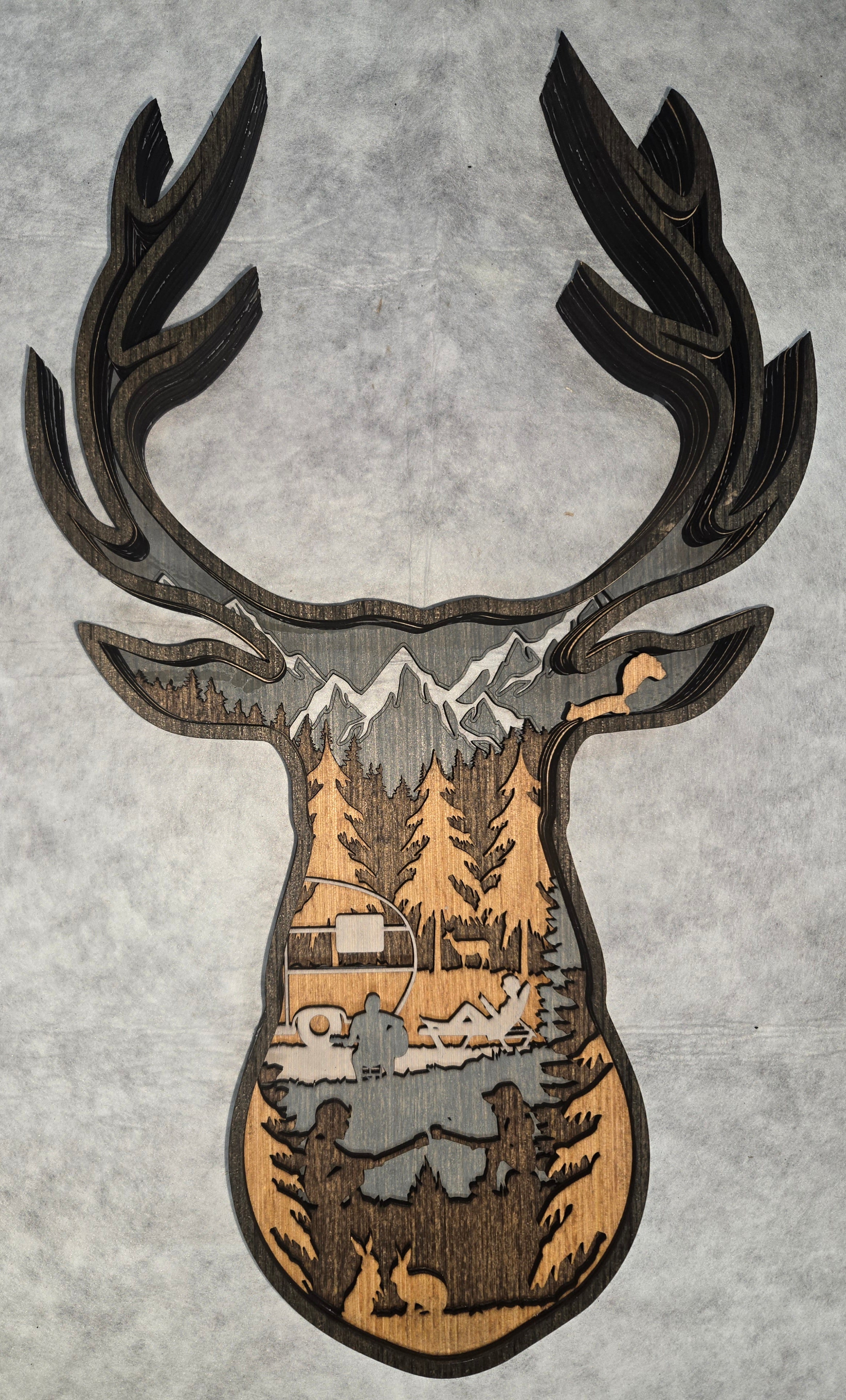 Layered Deer Head Camping Design