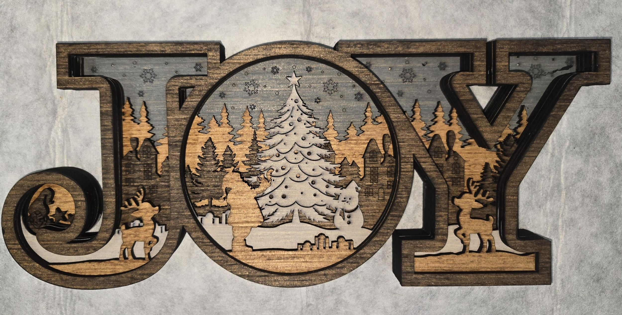 Layered Christmas JOY Frame