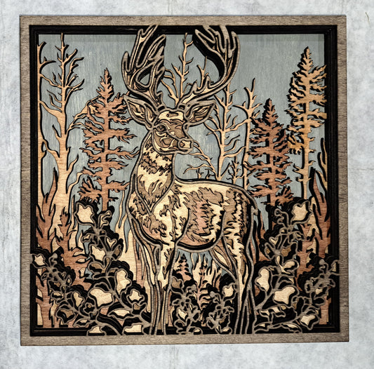 Layered Deer Picture Frame