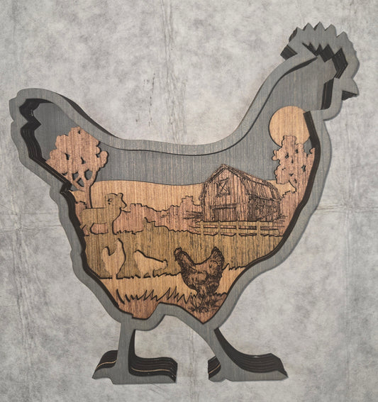 Layered Chicken Barnyard