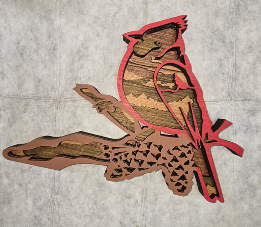 Layered Red Bird