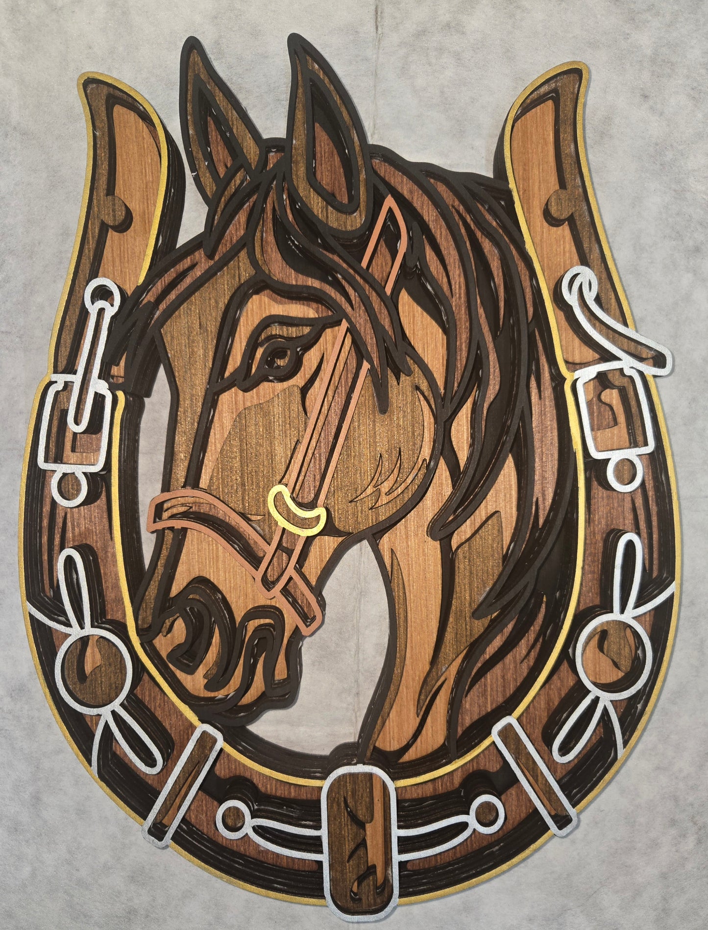 Layered Horse In Horseshoe