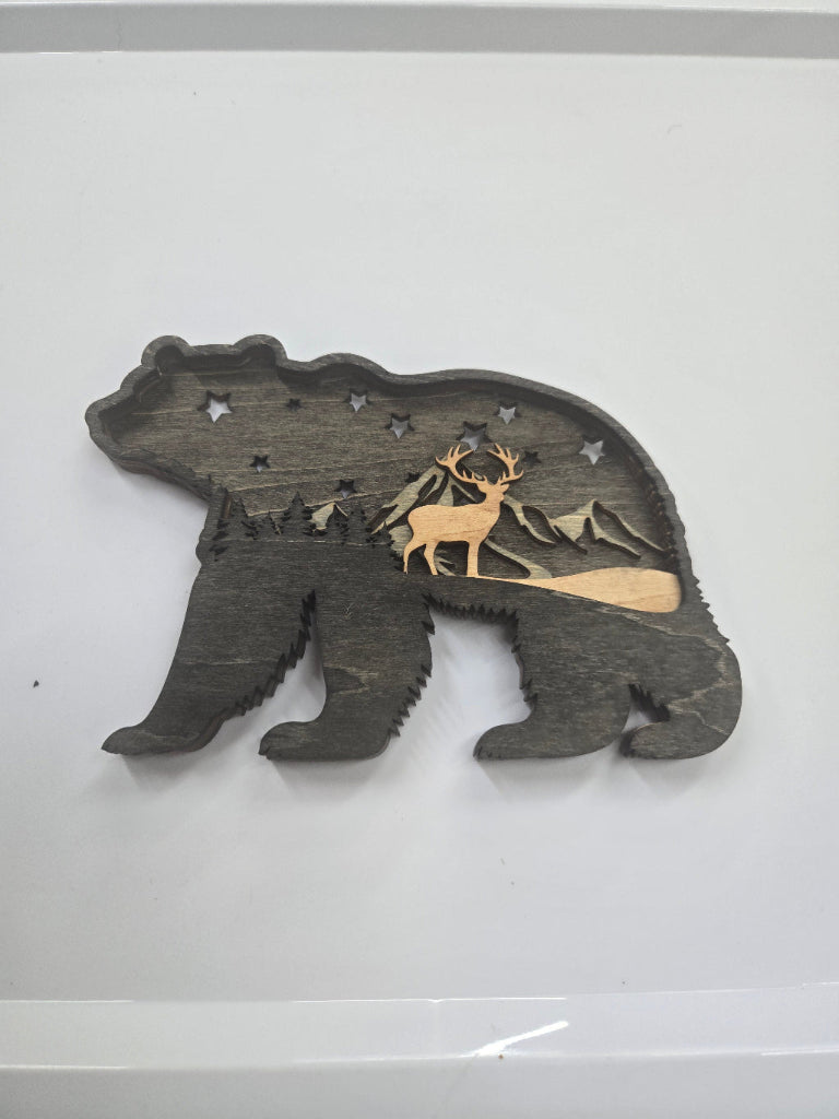 Decorative 4 Layered Laser Cut Bear Design