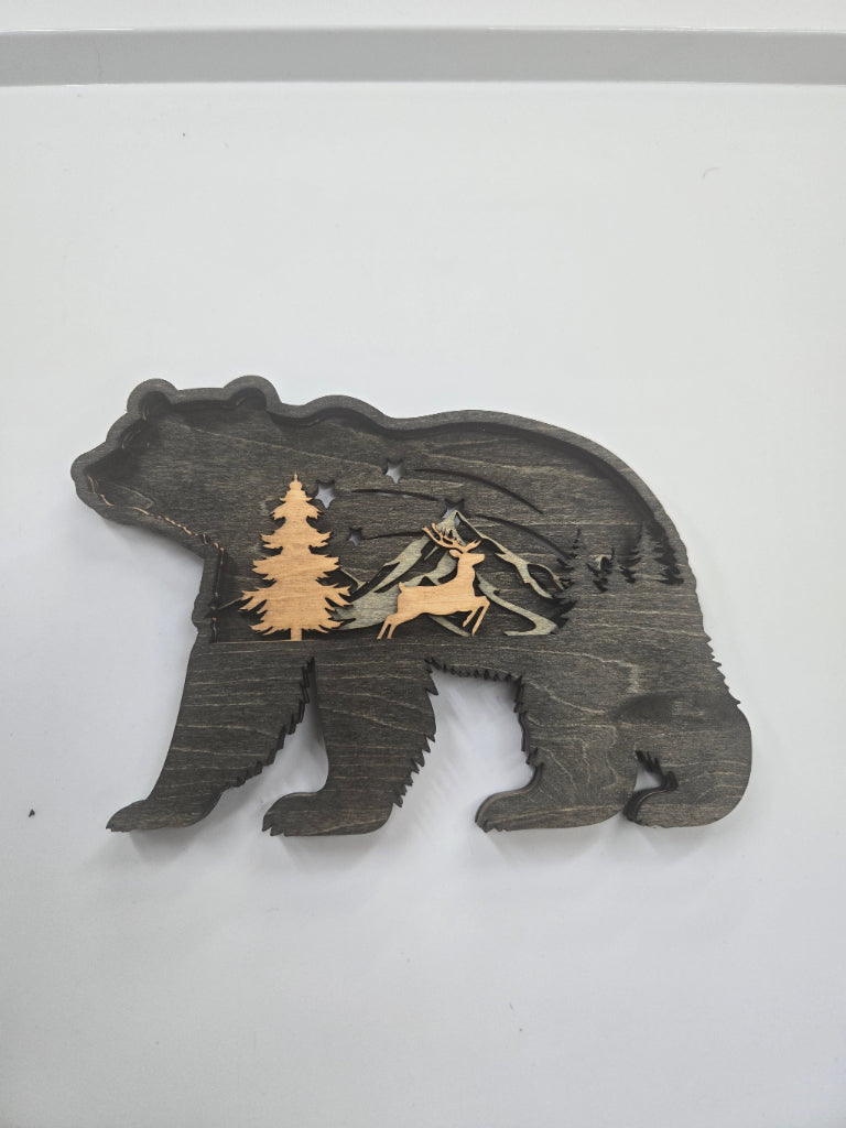 Decorative 4 Layered Laser Cut Bear Design