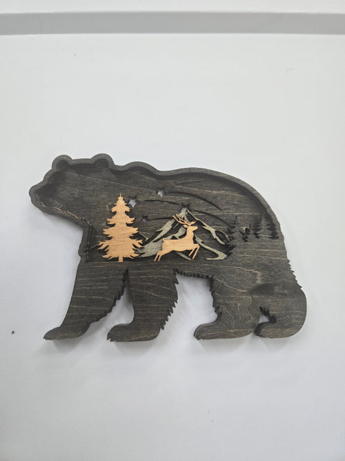 Decorative 4 Layered Laser Cut Bear Design