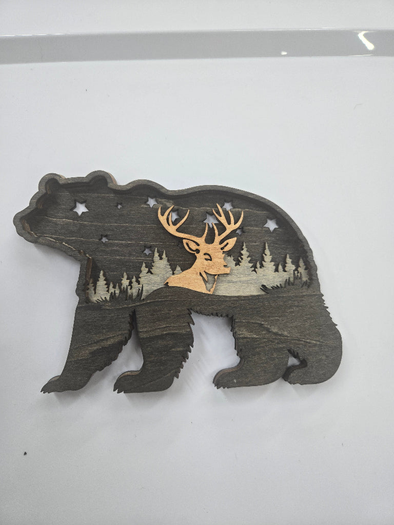 Decorative 4 Layered Laser Cut Bear Design