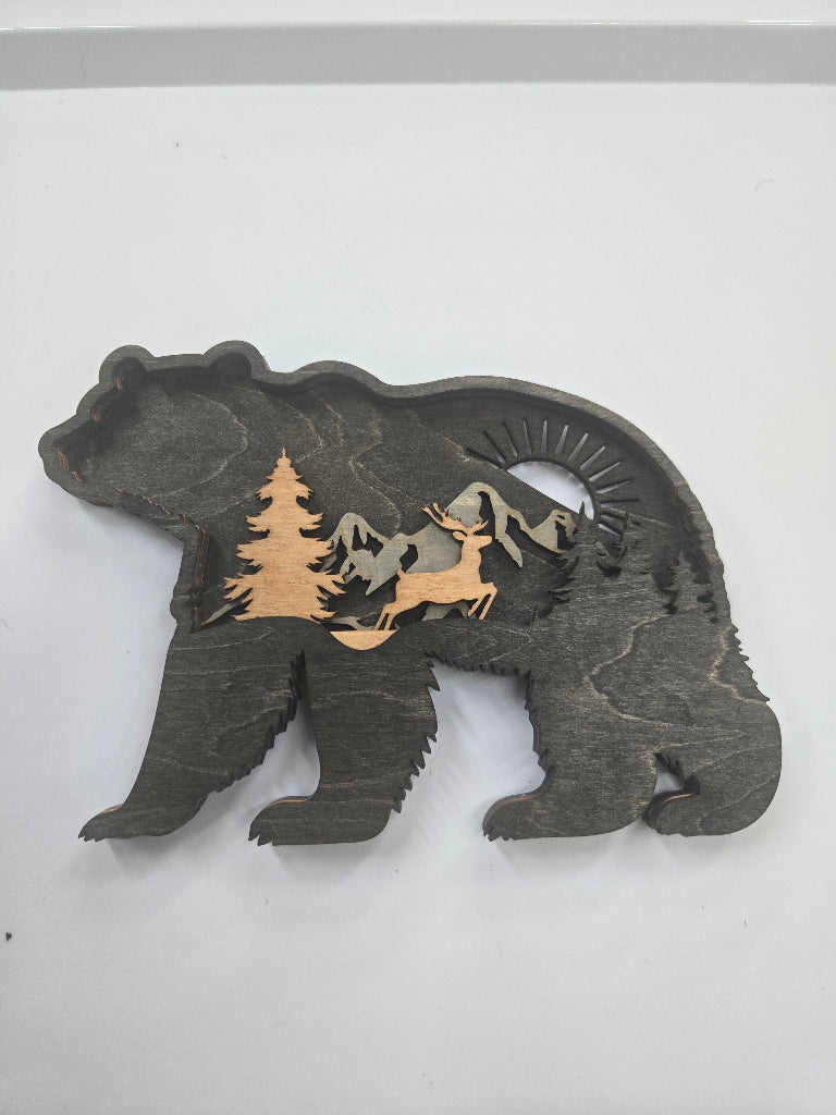 Decorative 4 Layered Laser Cut Bear Design