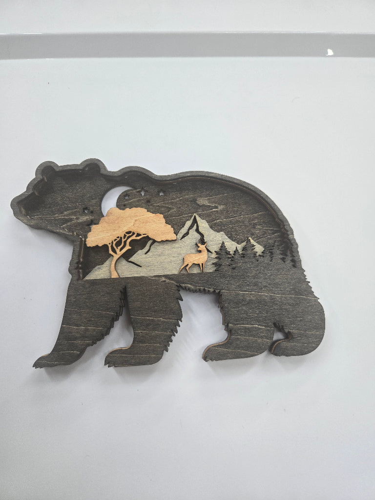 Decorative 4 Layered Laser Cut Bear Design