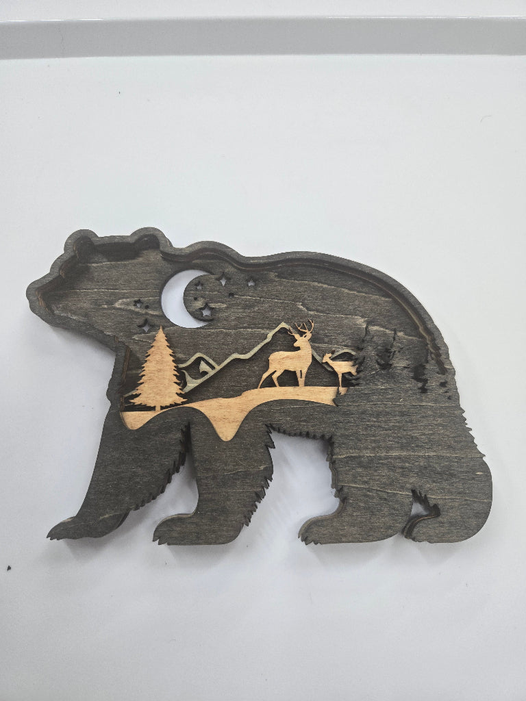 Decorative 4 Layered Laser Cut Bear Design