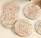 Personalized Set of 4 Wooden Coasters