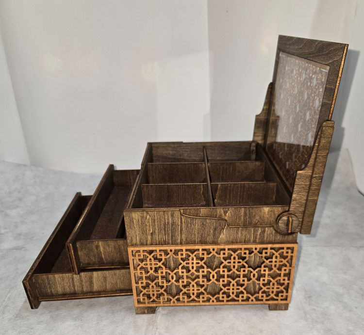 2 Drawer Jewelry Box -w- Lid