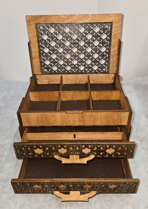 2 Drawer Jewelry Box -w- Lid
